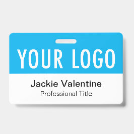 Hemelblauwe PVC Badge Horizontale Personeels ID Na