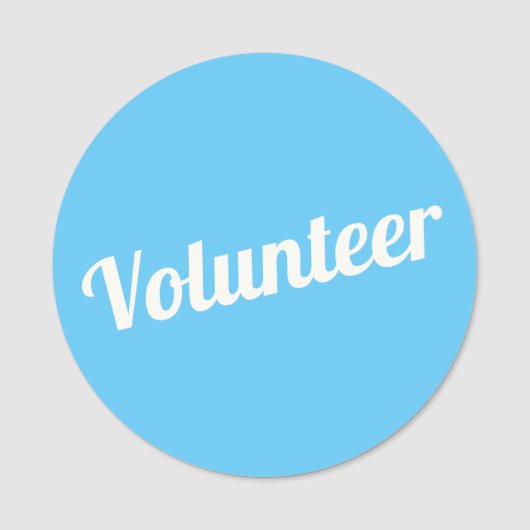 Hemelblauwe Speldje Rug Volunteer Knopen Naamplaatje (Voorkant)