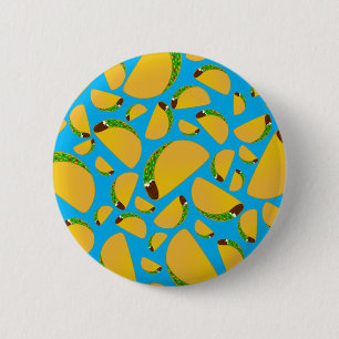 Hemelblauwe tacos ronde button 5,7 cm