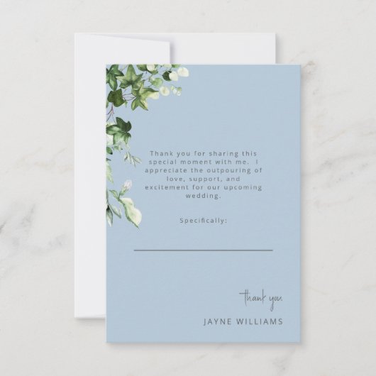 Hemelblauwe Trouw Bruiloft Dankjewel  Bedankkaart (Voorkant)