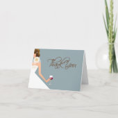 hemelblauwe vouw bedankkaart bruidsmeisjesfeest (Voorkant)