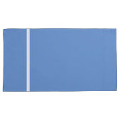 Hemelblauwe Witte Streep Afwerking Kussensloop (Voorkant-Rechts)