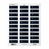 Hemelbruiloft Blauw en Goud Foto Bruiloft Etiket (Full Sheet)