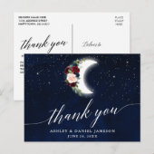 Hemelbruiloft Bloemencalligrafie Bedankt Briefkaart (Voorkant / Achterkant)