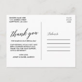 Hemelbruiloft Bloemrijke Calligrafie Dankjewel Briefkaart (Achterkant)