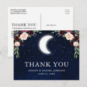 Hemelbruiloft Himmels Maan Sterren Dank U Briefkaart (Voorkant / Achterkant)