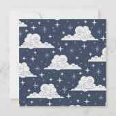 Hemelbruiloft Uitnodiging Blue Moon & Stars (Achterkant)