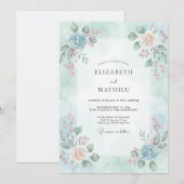 Hemelchampagne Ranunculus Eucalyptus Bruiloft Kaart (Voorkant / Achterkant)