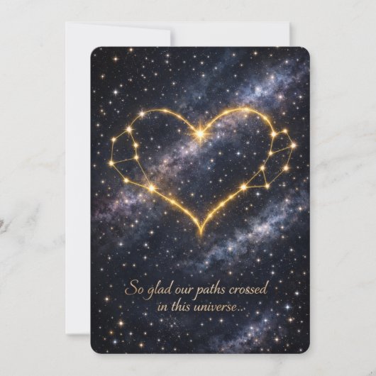 Hemelconstellatie Hart Valentijn Feestdagenkaart (Voorkant)