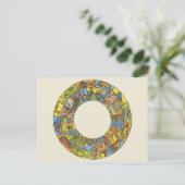  hemeldier, astrologisch dierlijk wiel briefkaart (Staand voorkant)