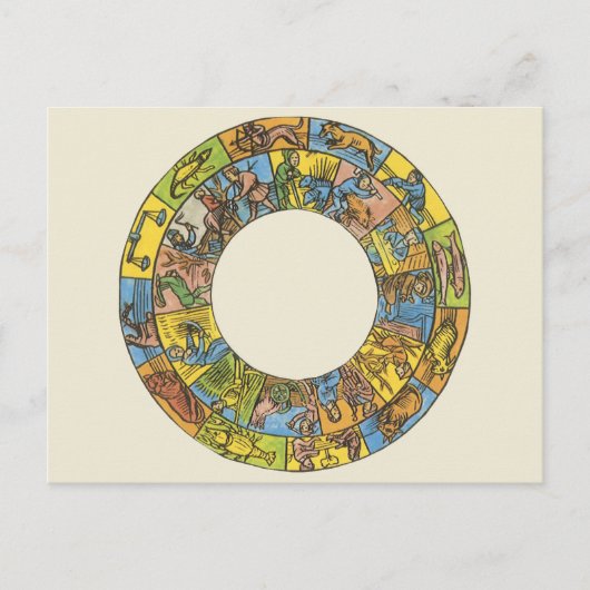  hemeldier, astrologisch dierlijk wiel briefkaart (Voorkant)