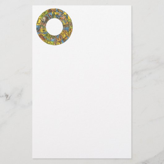  hemeldier, astrologisch dierlijk wiel briefpapier (Voorkant)