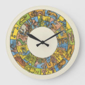  hemeldier, astrologisch dierlijk wiel grote klok (Voorkant)