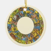  hemeldier, astrologisch dierlijk wiel keramisch ornament (Voorkant)