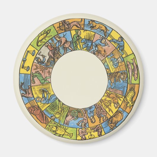 hemeldier, astrologisch dierlijk wiel magneet (Voorkant)