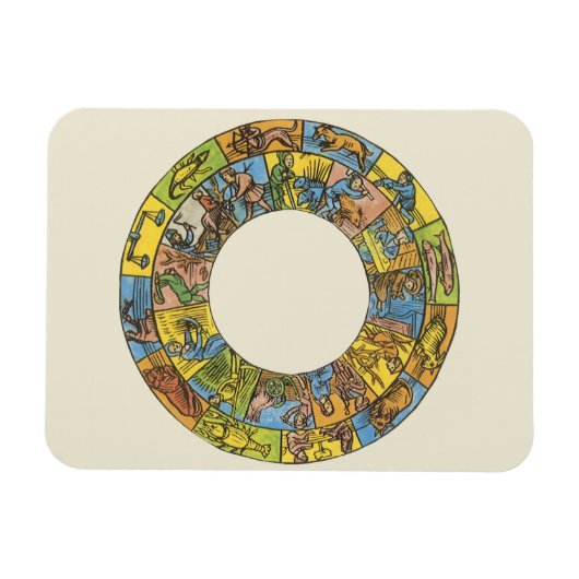 hemeldier, astrologisch dierlijk wiel magneet (Horizontaal)