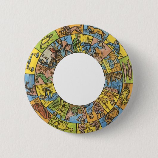  hemeldier, astrologisch dierlijk wiel ronde button 5,7 cm (Voorkant)