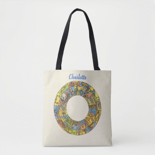  hemeldier, astrologisch dierlijk wiel tote bag (Voorkant)