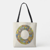  hemeldier, astrologisch dierlijk wiel tote bag (Achterkant)