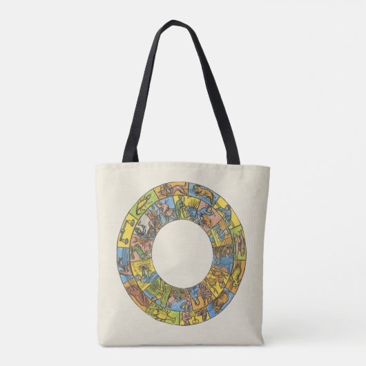  hemeldier, astrologisch dierlijk wiel tote bag (Achterkant)