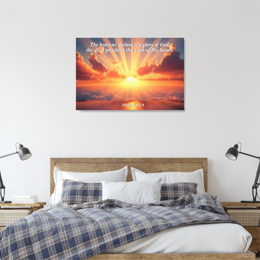 Hemelen verklaren de heerlijkheid: God & Schepping Canvas Afdruk (Insitu (Slaapkamer))