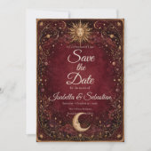 Hemelgotische bruiloft met stemming save the date (Voorkant)