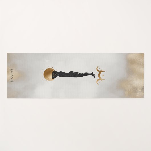 Hemelgoud Maan Yoga Meisje Yogamat (Voorkant (horizontaal))