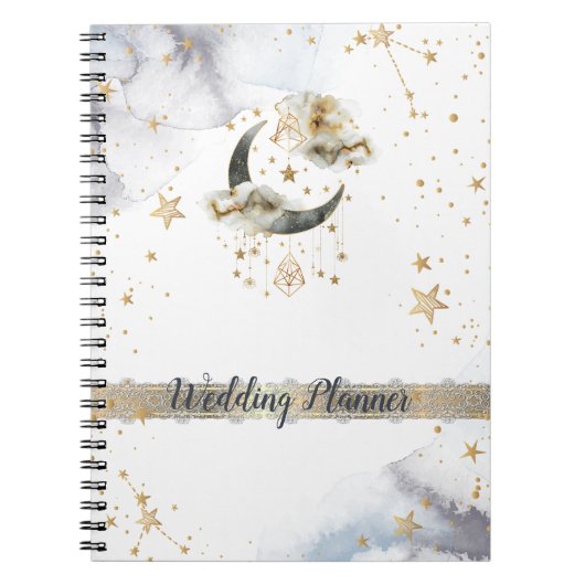 Hemelgouden maansterren notitieboek (Voorkant)