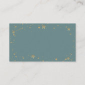 Hemelgouden zon en maan sterren Mint Green Informatiekaartje (Achterkant)