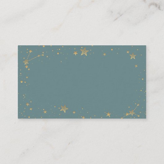Hemelgouden zon en maan sterren Mint Green Informatiekaartje (Achterkant)
