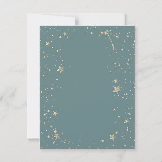 Hemelgouden zon en maan sterren Mint Green Kaart (Achterkant)