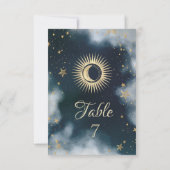 Hemelgouden zon en maan sterren nacht hemel kaart (Achterkant)