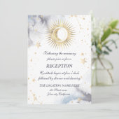 Hemelgouden zon, maan, sterren kaart (Staand voorkant)