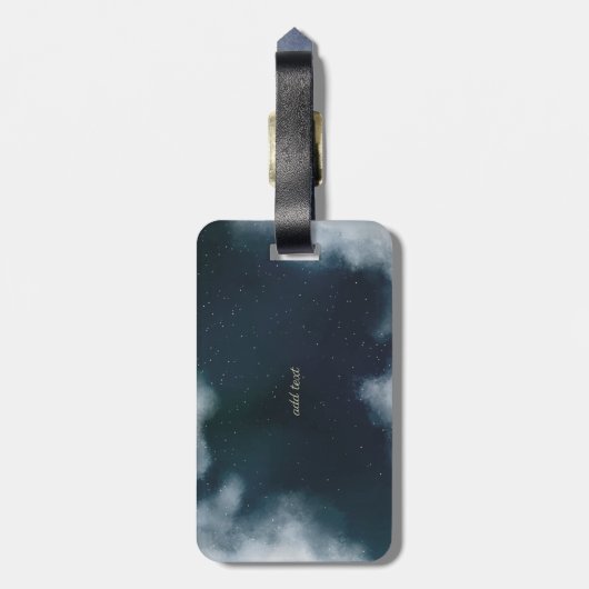 Hemelgouden zon, maan, sterren Lotus Night Sky Bagagelabel (Achterkant verticaal)