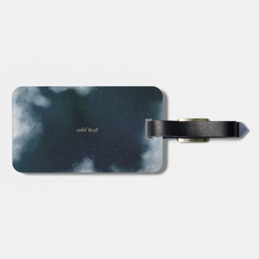 Hemelgouden zon, maan, sterren Lotus Night Sky Bagagelabel (Achterkant horizontaal)