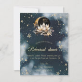 Hemelgouden zon, maan, sterren Lotus Night Sky Kaart (Voorkant)