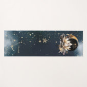 Hemelgouden zon, maan, sterren Lotus Night Sky Yogamat (Voorkant (horizontaal))