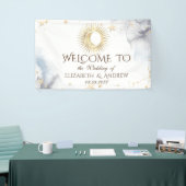 Hemelgouden zon, maan, sterren spandoek (Beurs)