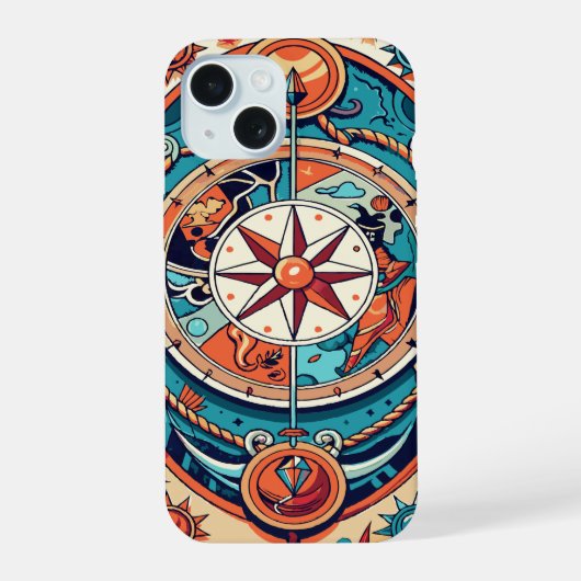 hemelkompas iPhone 15 case (Achterkant)