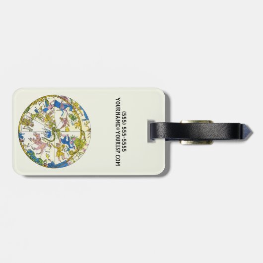  hemellichaam, Arabische sfeer, sterrenbeelden Bagagelabel (Achterkant horizontaal)