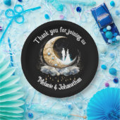 Hemelmaan bruids silhouet sterrenhemel papieren bordje (Feest)