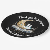 Hemelmaan bruids silhouet sterrenhemel papieren bordje (Gekanteld)