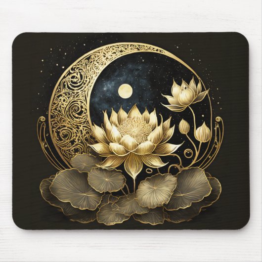Hemelmaan en lotusbloem muismat (Voorkant)