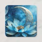 Hemelmaan en lotusbloem vierkante visitekaartje (Voorkant)
