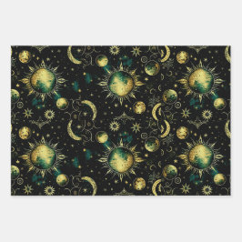  hemelmaan en ster inpakpapier vel