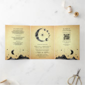  hemelmaan fases bruiloft drieluik uitnodiging (Binnen)