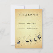 hemelmaan fases bruiloft RSVP kaartje (Voorkant)