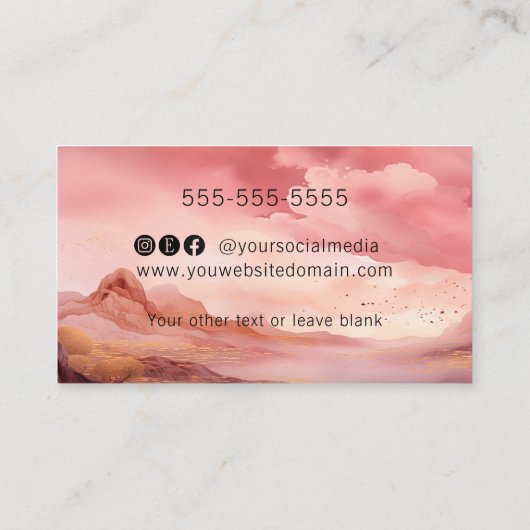 Hemelmaan in roze holistische gezondheid visitekaartje (Achterkant)