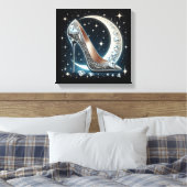 Hemelmaan, Stiletto's, Diamantvormige harten Canvas Afdruk (Insitu (Slaapkamer))