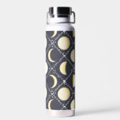 Hemelmaanfasen Patroon & Monogram Waterfles (Achterkant)